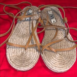 Zara Tan Gladiator Espadrille Sandals